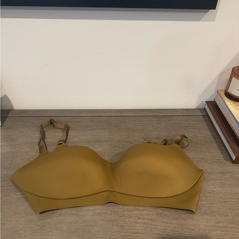 Seamless Molded Cup Strapless Bra - Mustard